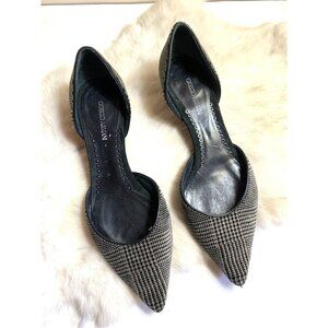 Giorgio Armani D'Orsay Velvet Plaid Kitten Heel Shoe 37 / 7